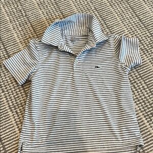 Vineyard Vines Blue and White Striped Polo Shirt